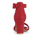 thumbnail image 2 of BLISSFUL STEP Women's Shoes Ankle Strap Block Heel Buckle Open Toe Sandals Red 7.5, 2 of 8