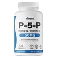 thumbnail image 1 of P5P Vitamin B6 Supplement 50mg, 120 Capsules, Active Form of B6 (Pyridoxal-5-Phosphate) - Helps in Energy Metabolism, Third Party Tested, Gluten Free, Non-GMO, Made In Canada, by Vibrant Naturals, 1 of 8
