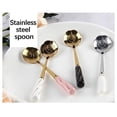 thumbnail image 3 of Agiferg Stainless Steel Coffee Stirring Spoon With Ceramic Handle Golden Flower Spoon, 3 of 6