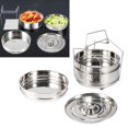 thumbnail image 3 of 3 Tier Stackable Pans,Stainless Steel Steamer Pot,Food Steamer Cooker Pot Set Insert Pans Cook Food Pressure Pot Accessories for Cooking Rice/Vegetables/Meat, 3 of 9