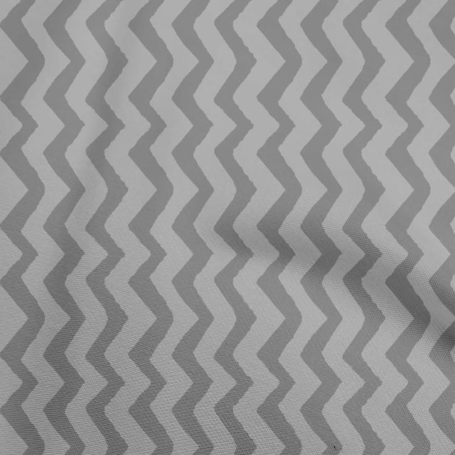 oneOone Viscose Jersey Gray Fabric Chevron Sewing Material Print Fabric By The Yard 60 Inch Wide