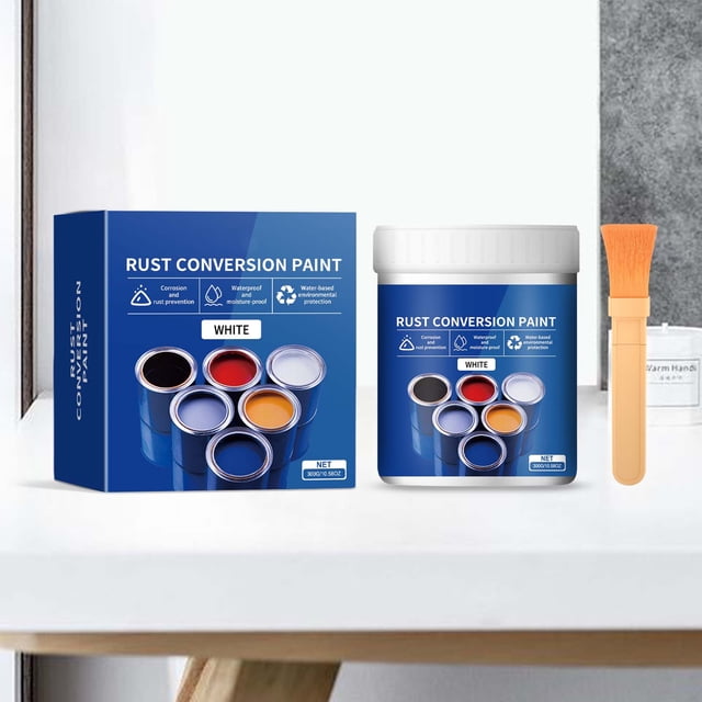 Antqov Peinture Convertisseur de Rouille Résistante aux Intempéries pour Métal à Base d'Eau Peinture Anti-Rouille Réduite Peinture Métallique Sans Rouille Peinture de Conversion de Rouille Couleur Acier Rénovations de Tuiles 300 g