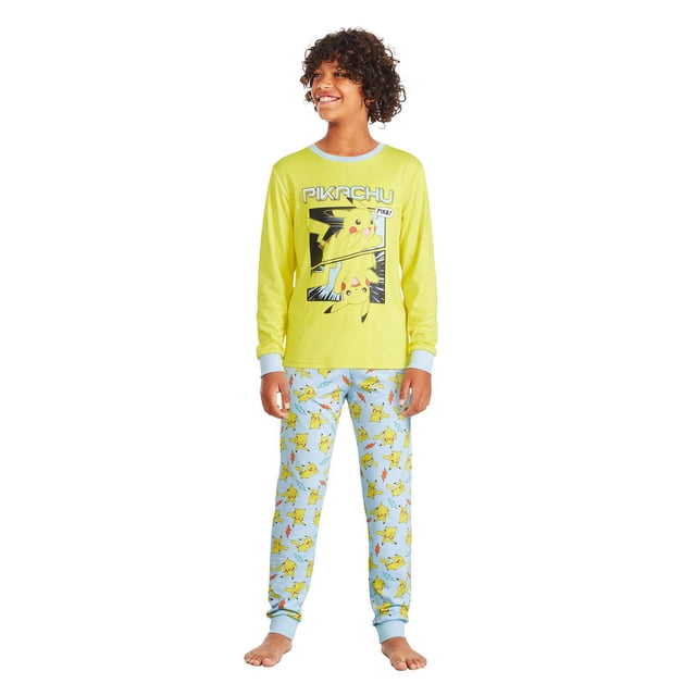 Pokemon Boys' Two Piece Pikachu Pajama Set