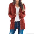 thumbnail image 2 of Cardigan Sweaters for Women Womens Long Sleeve Cable Knit Cardigan Sweaters Open Front Solid Fall Outwear with Pockets, 2 of 9