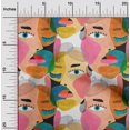 thumbnail image 2 of oneOone Polyester Spandex Light Peach Fabric Abstracts Sewing Material Print Fabric By The Yard 56 Inch Wide, 2 of 5