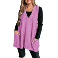 thumbnail image 2 of IMENGL Chandail Sans Manches Confortable à Poche, Col en v, Rose 3TG, Taille g-4TG, 2 of 6