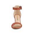 thumbnail image 2 of BLISSFUL STEP Women's Shoes Ankle Strap Block Heel Buckle Open Toe Sandals Rust Red 7, 2 of 8