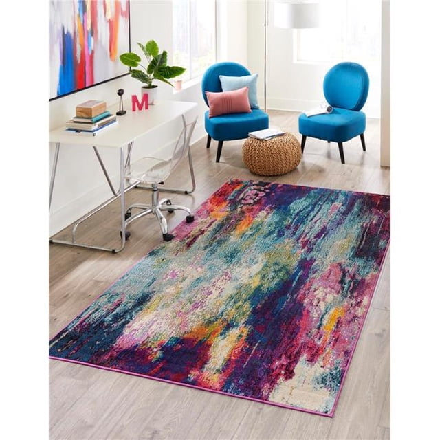 Unique Loom 3140968 Tapis Rectangulaire Chromatique Coucher de Soleil 8 x 10 Pi, Multi Couleur