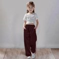 thumbnail image 2 of WENXIAOO Teen Girls Sweatpants Drawstring Sweatpants With Pockets Solid Pants Brown Sweatpants For Boys Kids Spring Fall Sweatpants Size 7-8 Years, 2 of 7