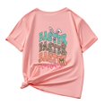 thumbnail image 3 of MEZZALL T-Shirts Multicolores Décontractés pour Enfants à Motif de Lettres Imprimé, Col Rond, Manches Courtes, Rose, 90, 3 of 6