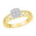 thumbnail image 1 of DGOLD Bague de Promesse Abstraite en Or Jaune 10 Kt avec Diamant Blanc Rond pour Femmes (1/5 cttw), 1 of 3