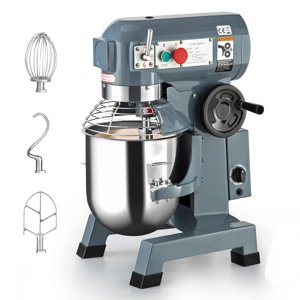 Ourlova Commercial Mélangeur d'aliments 15Qt 3 Vitesse avec bol en acier inoxydable. Crochets de dough.Whisk Beater. Mélangeur de position avec garde de sécurité 600W.110V pour le restaurant. Boulangeries. Cuisine commerciale