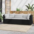 thumbnail image 1 of vidaXL 3 Piece Garden Lounge Set with Cushions Black Poly Rattan, 1 of 5