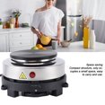 thumbnail image 4 of Small Electric Hot Plate, 500W Stainless Steel 6 Speed Temperature Adjustable Burner with ABS Compact Size for Home Office Camping, 4 of 7