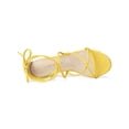 thumbnail image 4 of BLISSFUL STEP Women's Shoes Open Toe Lace Up Block Heel Strappy Heels Yellow 9, 4 of 8