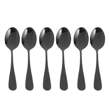Black Teaspoons Teaspoons, Mini Stainless Steel Cake Spoons, Scoop for Ice Cream, Small Teaspoons for Dessert,Set of 18