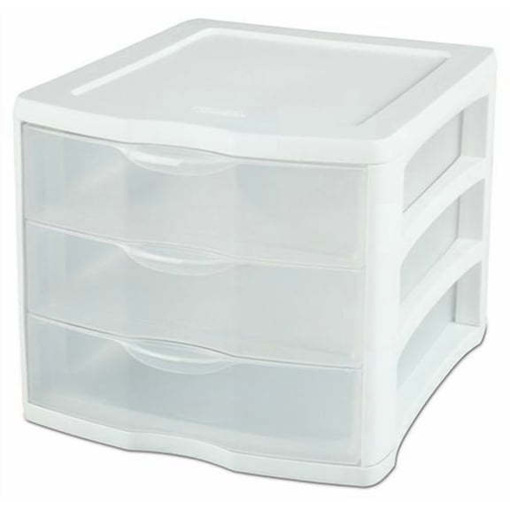Unité de 3 tiroirs de Sterilite, Blanc