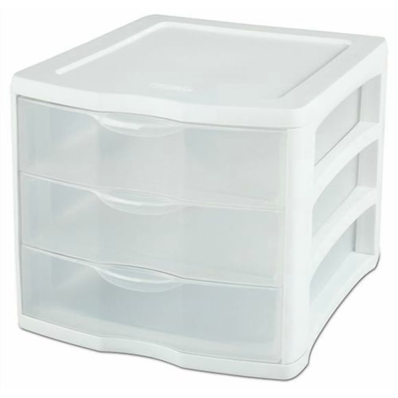 Sterilite 3 Drawer White Unit