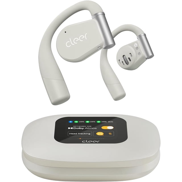 Cleer ARC 3 Écouteurs Ouverts - Dolby Audio, Snapdragon Sound Véritables Écouteurs Sans Fil, Batterie 50 H, Bluetooth 5.4, IPX7, Multipoint, Commandes Intelligentes, Gris Pâle