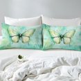 thumbnail image 3 of Erosebridal Housse de Couette Papillon Aquarelle Vert Grand Lit, Literie d'Animaux Mignonne Format Grand Lit, Réversible 3 Pcs (Sans Couette), 3 of 7