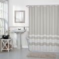 thumbnail image 1 of Hometrends Textured Waffle Stripe Fabric Shower Curtain, 1 of 6