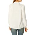 thumbnail image 3 of INSPIRE CHIC Women's Button Down Long Sleeve Cuff Ruffle Detail Blouse Shirt Tops, 3 of 6