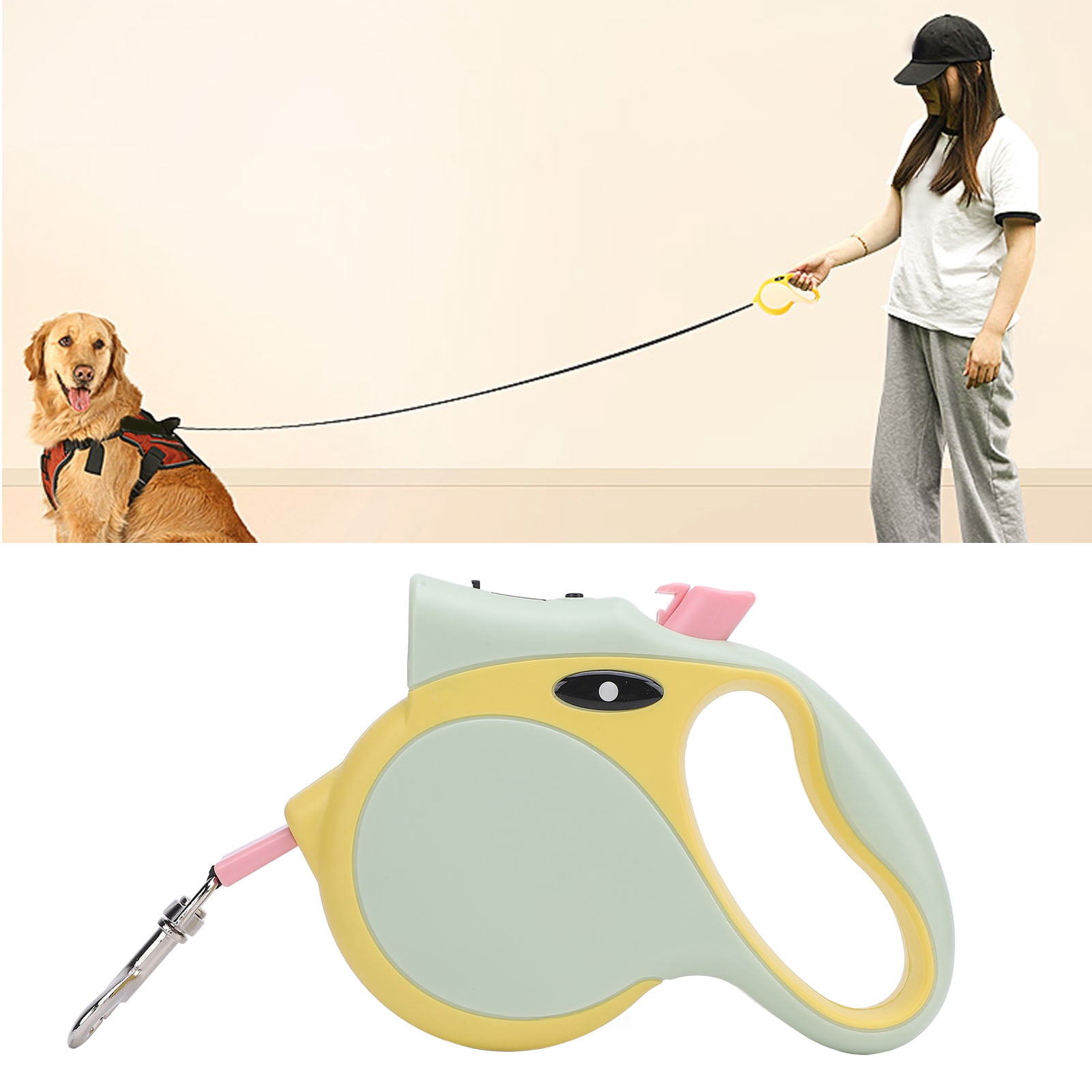 Dog Walking Leash, Retractable Dog Leash Tape Lightweight Pet Training Leash Rope Automatic Adjustable Length with Ergonomics Handle Puppy Leash for Small Medium Dog
