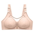 thumbnail image 2 of AherBiu Womens Plus Size Bras Large Bust Full Coverage Wireless High Supportive Bralette Solid Color Push up Bras, 2 of 8