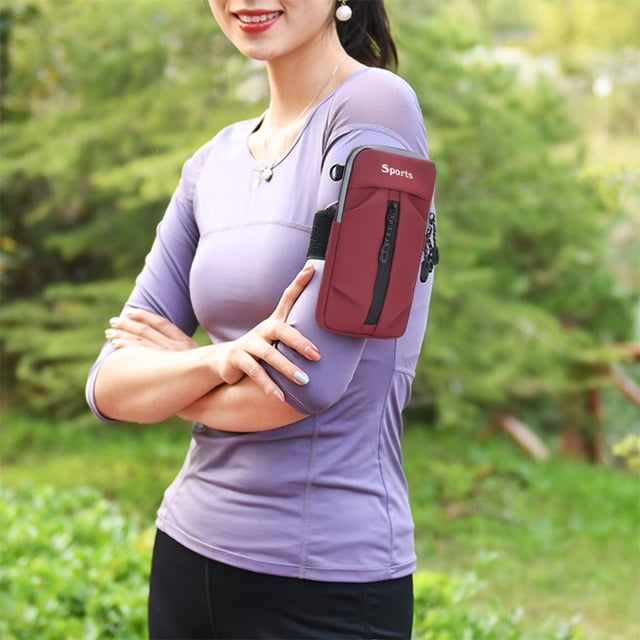 Running Phone Pouch Arm Bag | Universal Waterproof Fitness Armband for Smartphones | Adjustable Strap | Lightweight Polyester | Reflective Night Safety Strip | Hidden Zipper Pocket | 19x10x2cm | 1