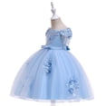 thumbnail image 4 of EGNMCR Robes de Soirée pour Femmes, Robes Formelles pour Femmes, Robes de Cocktail pour Femmes Robe Fille Robe Tout-Petit Filles Tulle Tulle Nœud Volants Robe de Fête d'Anniversaire Longues Robes Robe Fille, 4 of 8