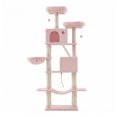 thumbnail image 1 of Large Cat Tree with 13 Scratching Posts, 2 Perches, Hammock, for Indoor Cats, Pink, 1 of 9