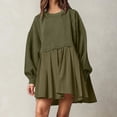 thumbnail image 1 of EGNMCR Robes de Fête pour Femmes Mode Chandail Décontracté Surdimensionné pour Femmes Robe à Manches Longues Col Rond Mini-Robes Patchwork pour Dames, 1 of 8