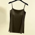 thumbnail image 1 of Tank Tops Women, Womens Solid Color Slit with Chest Pad Thin Style for Inner and Outer Wear Sleeveless Back Top Round Neck Camisole, 1 of 5