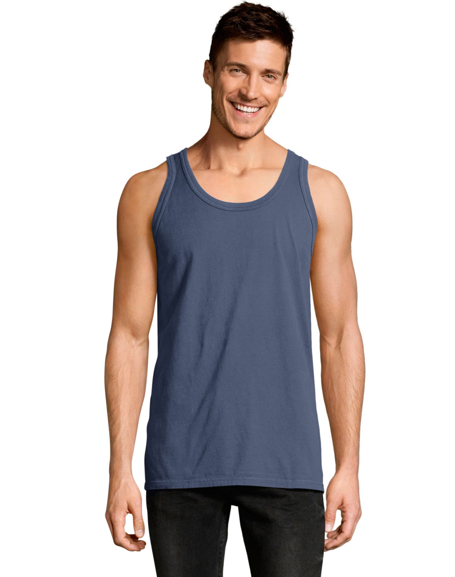 Hanes Homme ComfortWash Débardeur Sans Manches Teint en Pièce, L, Saltwater