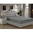 thumbnail image 1 of Marina Decoration Ultra Soft Silky Deep Pocket Solid Rayon from Bamboo All Season Bedding Solid Bamboo Fitted Sheet, Grey Color, 1 of 4