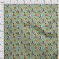 thumbnail image 4 of oneOone Cotton Silk Olive Green Fabric Animal Sewing Material Print Fabric By The Yard 42 Inch Wide, 4 of 4
