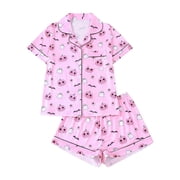 Short Halloween Pajamas Set Funny PJS Pant for Women Matching Pajama
