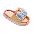 thumbnail image 2 of LSLJS Chaussures pour Femmes en Lin Slippers Home Chaudes avec Nœud Semelle Souple Antidérapantes Pantoufles, 2 of 9