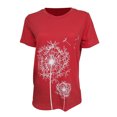 thumbnail image 2 of Becaristey T-shirts à Col Rond pour Femmes Manches Courtes Style Simple T-shirts Imprimé Floral Vêtements Accessoire de Mode Tenue Quotidienne Rouge G, 2 of 6