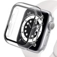 thumbnail image 1 of 2 pack Case Built in Tempered Glass Screen Protector Compatible with Apple Watch Series 44mm 40mm 45 mm 41mm , Matte PC Case Bumper Overall Protective Cover for iwatch series 6 5 4 7 SE 3 2 1, 1 of 6