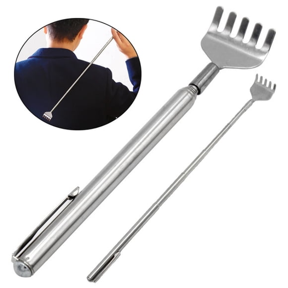 Uscallm Extendable Back Scratcher 2-Pack, Telescoping Pen Shape Design for Back Massage, Itch Relief, Hard to Reach Areas, Stainless Steel Body Scratcher Tool for Home, Office, Travel