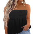 thumbnail image 1 of CHUANK Womens Summer Off Shoulder Leopard Print Bandeau Strapless Blouse Tops, 1 of 2
