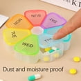thumbnail image 2 of Cagogo 7-Day Pill Organizer, Portable Rainbow Color Pill Box, Large Compartment Weekly Organizer, Daily Pill Dispenser for Vitamins and Supplements, Plastic Pill Case with Individual Lids, 2 of 3