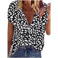 thumbnail image 2 of CEHVOM Blouse Décontractée à Manches Courtes Col en V pour Femmes Grande Taille, 2 of 6