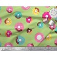 thumbnail image 2 of Soimoi Green Modal Satin Fabric Donuts Food Print Fabric by Yard 42 Inch Wide, 2 of 5