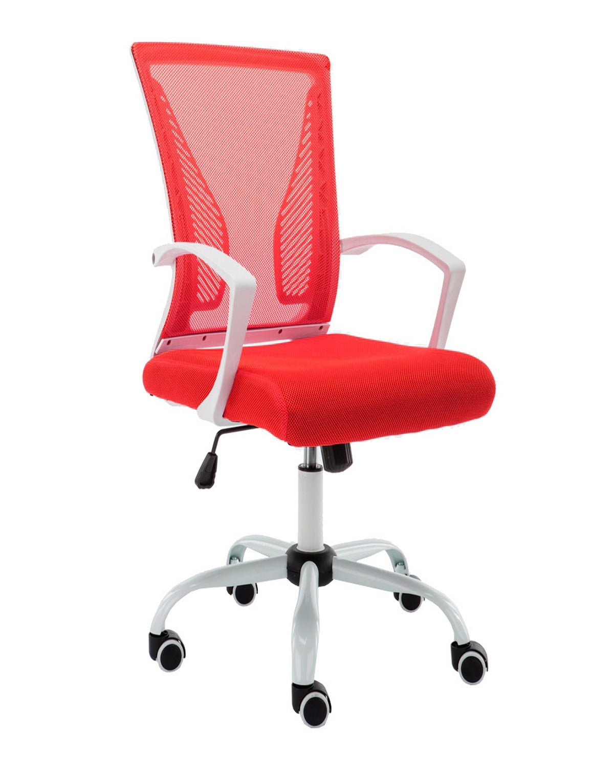 Modern Home Zuna Chaise de Bureau à Dossier Mi-Haut - Blanc/rouge