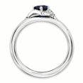 thumbnail image 2 of Sterling Silver Stackable Expressions Polished Cr. Sapphire & Dia Ring Size 7, 2 of 3