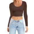 thumbnail image 3 of Kcodviy Femmes Léger Yoga Court Manches Longues Femmes Hauts de Course Coupe Ajustée Long T-Shirts d'Entraînement à Manches Longues pour Femmes Lot de Col Roulé Haut pour Femmes Blouse, 3 of 7