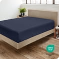 thumbnail image 4 of Bare Home Fitted Sheet - Premium 1800 Collection - Deep Pocket - Ultra-Soft Wrinkle Resistant - Twin XL, Midnight Blue, 4 of 7