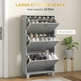 thumbnail image 4 of HOMCOM Armoire à Chaussures Moderne avec 3 Tiroirs Basculants pour 12 Paires de Chaussures, 4 of 10
